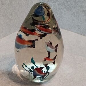 Handcrafted Blown Glass Fish Aquarium Paperweight